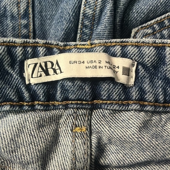 Zara Crossover Waist Extra High Rise Wide Leg Z1975 Full Length Tailor Jeans - Picture 10 of 10
